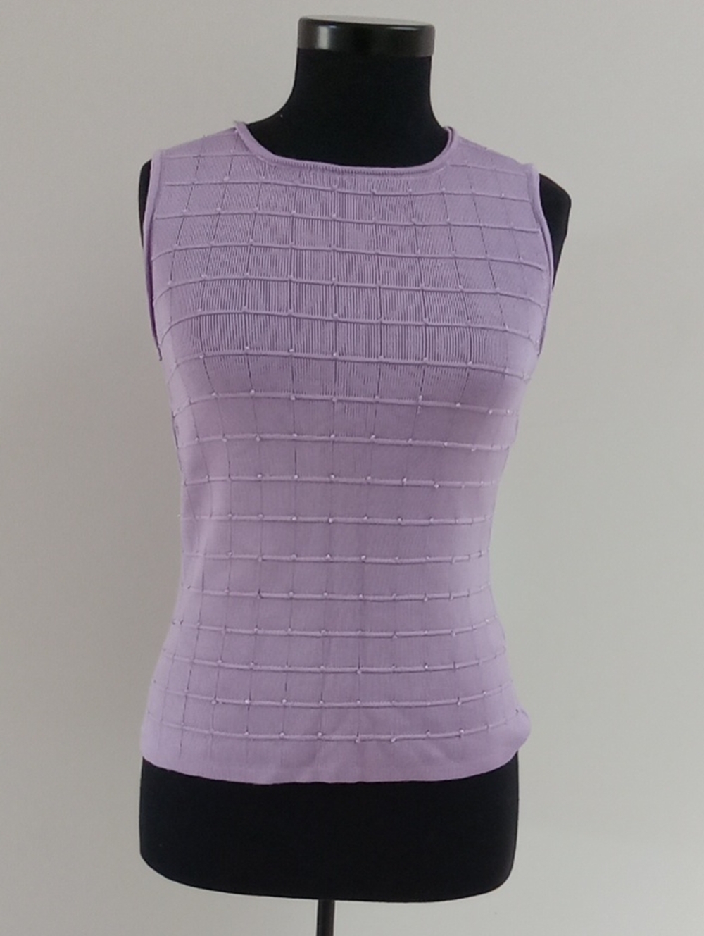Lilac Textured Knit Sleeveless Tank Top